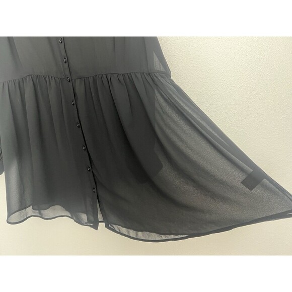 Torrid Babydoll Georgette Long Sleeve Blouse Sheer Empire Waist Whimsigoth Flow - Picture 8 of 11